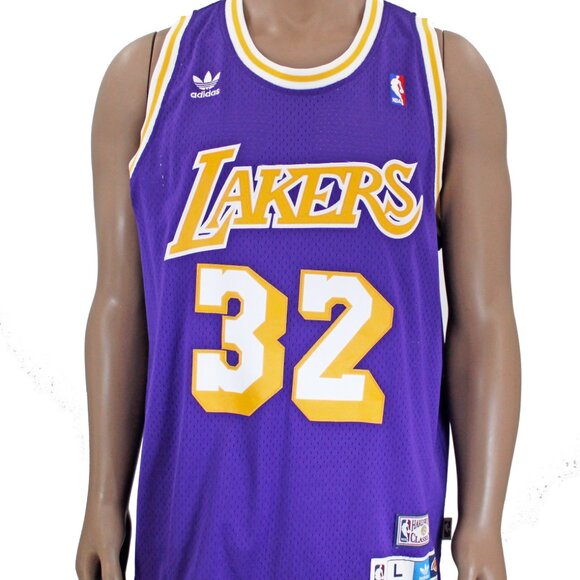 LA Lakers Adidas Magic Johnson HWC Jersey/Mitchell & Ness Men's Championship Tee - Picture 2 of 15